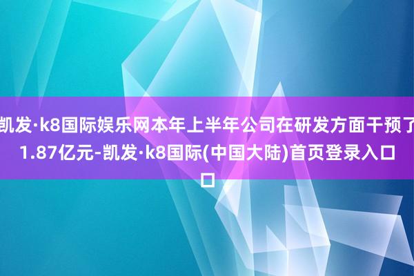 凯发·k8国际娱乐网本年上半年公司在研发方面干预了1.87亿元-凯发·k8国际(中国大陆)首页登录入口