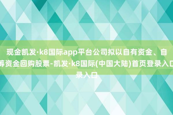 现金凯发·k8国际app平台公司拟以自有资金、自筹资金回购股票-凯发·k8国际(中国大陆)首页登录入口