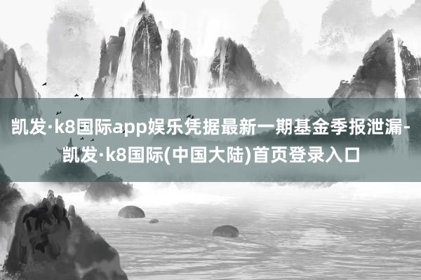 凯发·k8国际app娱乐凭据最新一期基金季报泄漏-凯发·k8国际(中国大陆)首页登录入口