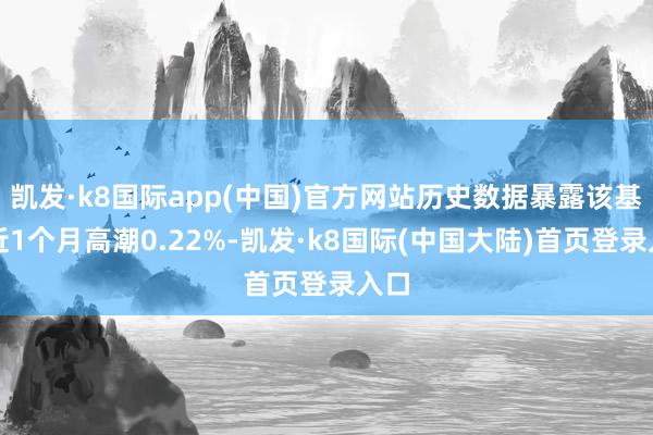 凯发·k8国际app(中国)官方网站历史数据暴露该基金近1个月高潮0.22%-凯发·k8国际(中国大陆)首页登录入口